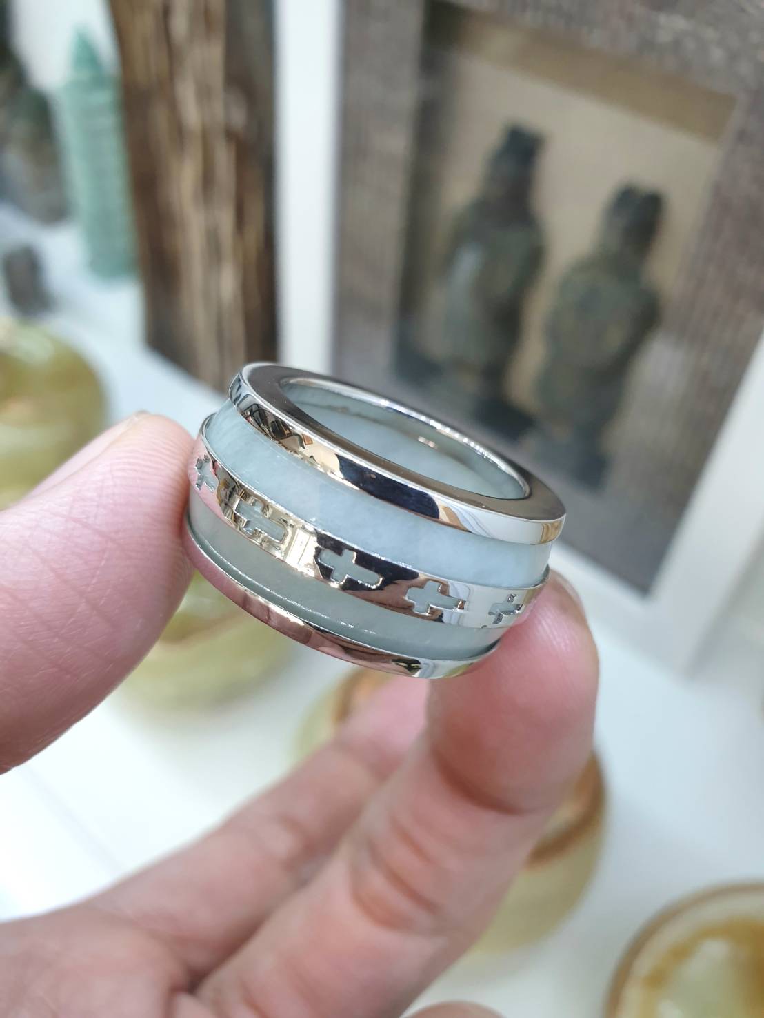 Jade Archer’s Ring (S 11 US) | Sterling Silver | Type A Natural Jadeite