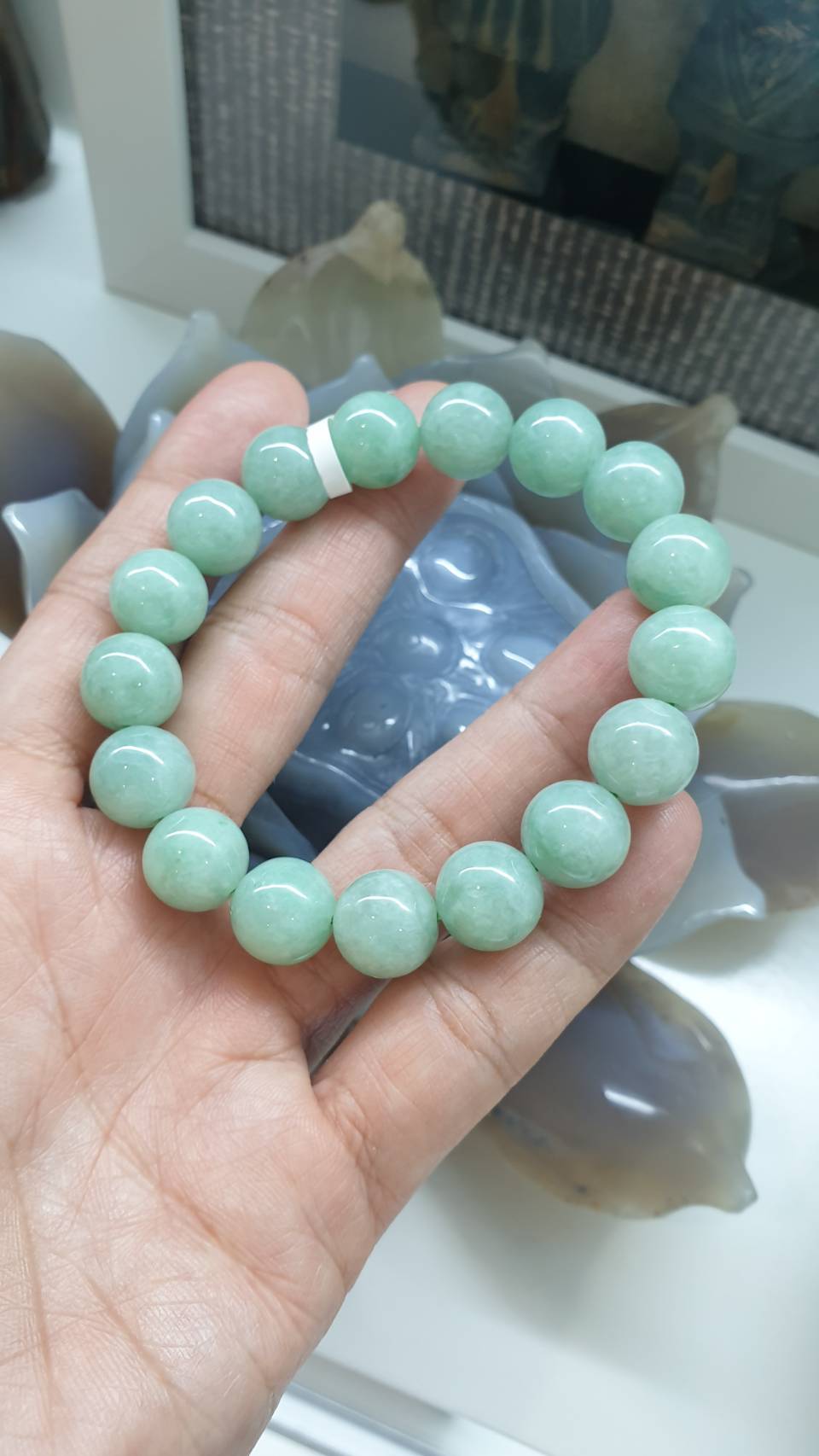 Jade Bracelet, Top-Grade Apple Green Jadeite Beads