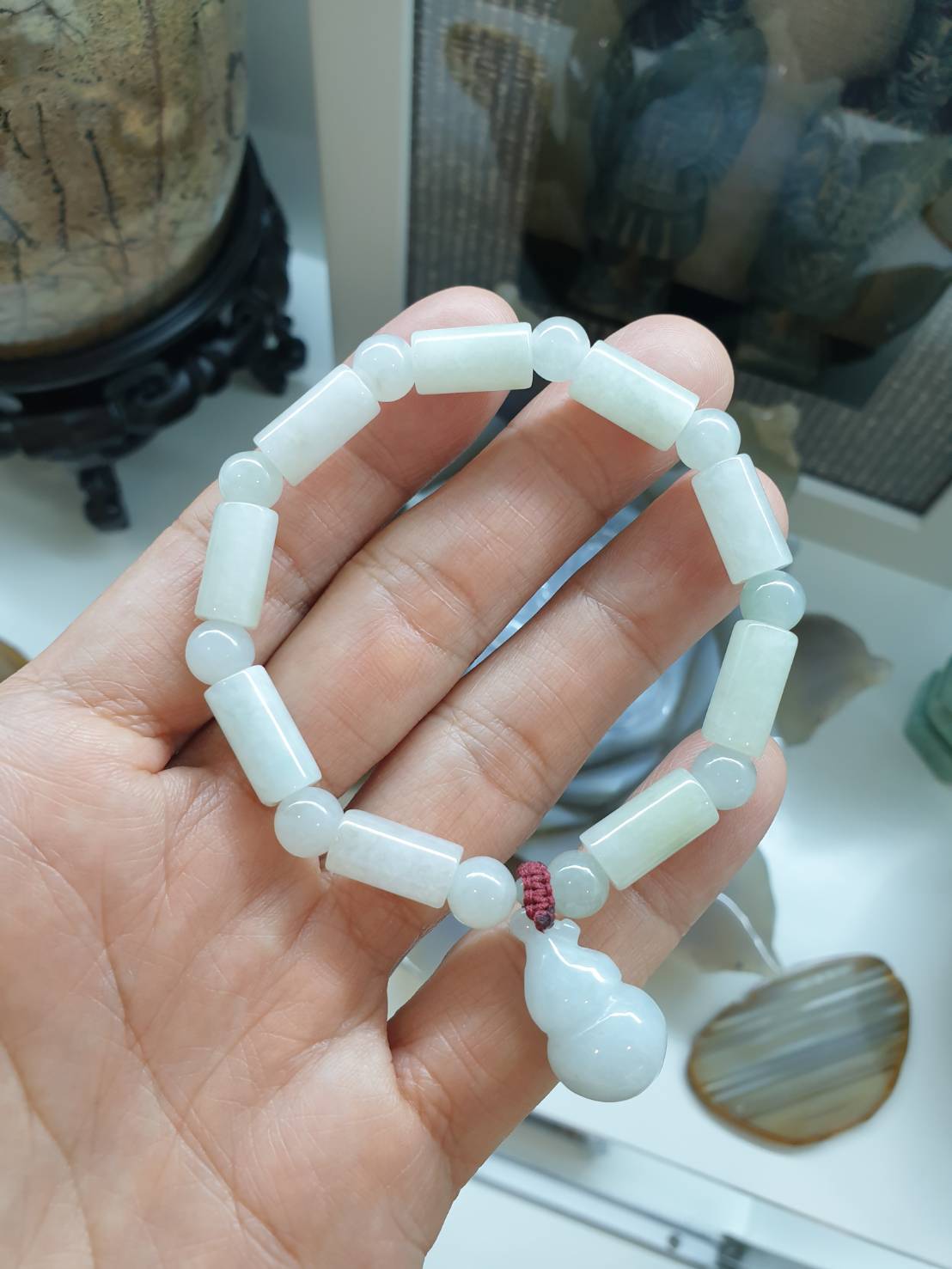 White Jade Pixiu Bracelet (17 cm) | Type A Natural Jadeite | Unique Gift Idea For Her 🎁