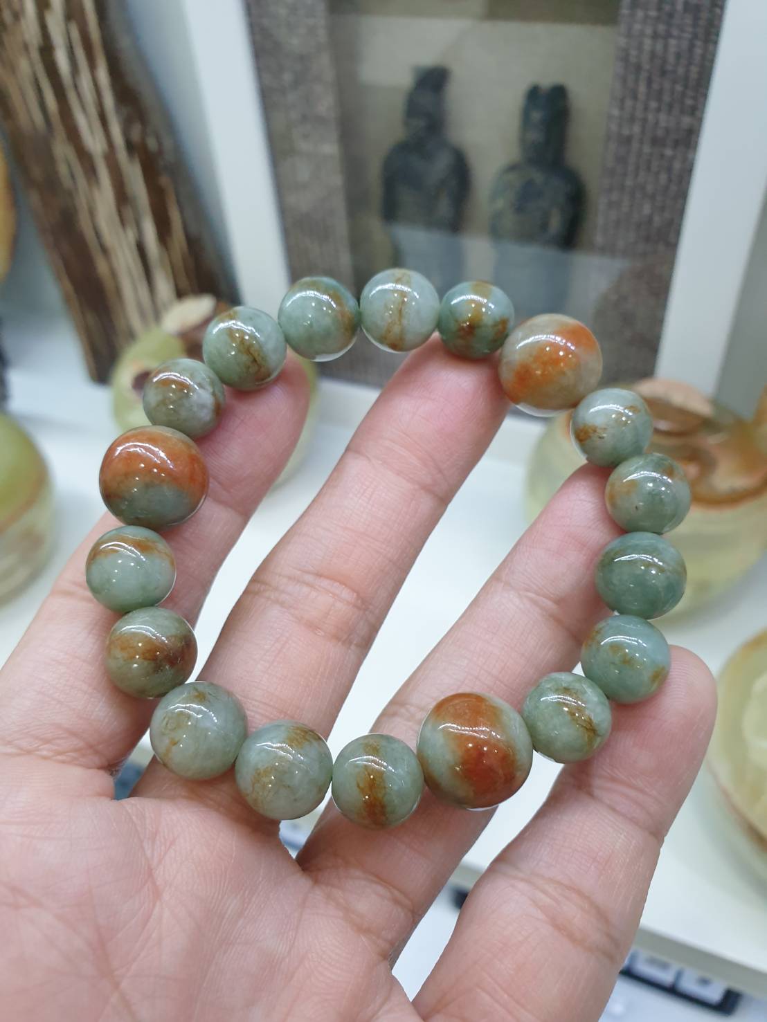 Red-Blue Jade Bracelet (17 cm) | Type A Natural Jadeite | His or Hers Wristcandy