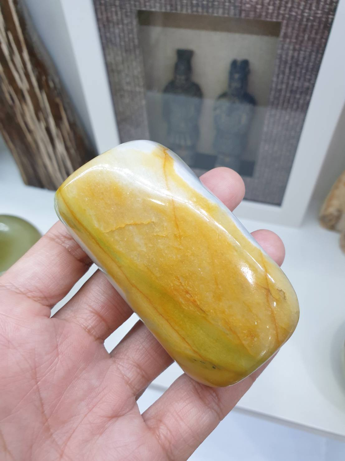 Hok Lok Siew Jade Stone Paperweight - Type A Natural Jadeite