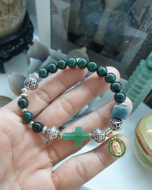 Jade Rosary Bracelet - Rare Edition | Type A Natural Jadeite & Sterling Silver