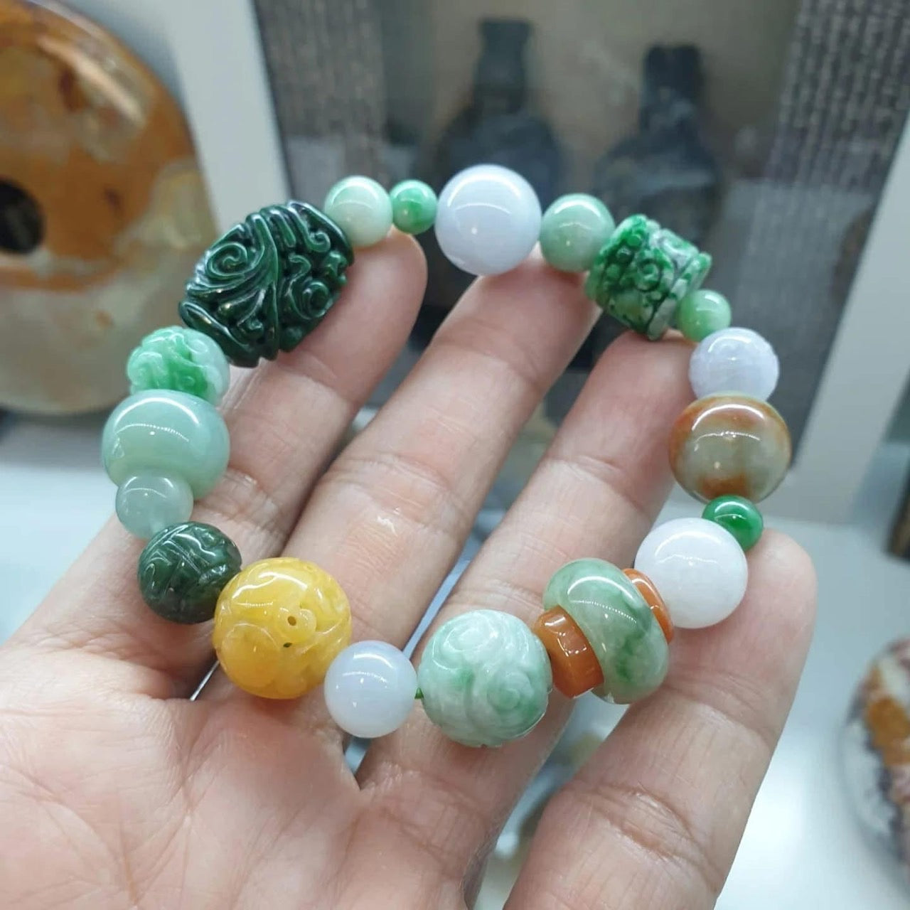 Signature Mix Beaded Jade Bracelet – Unique, Headturner