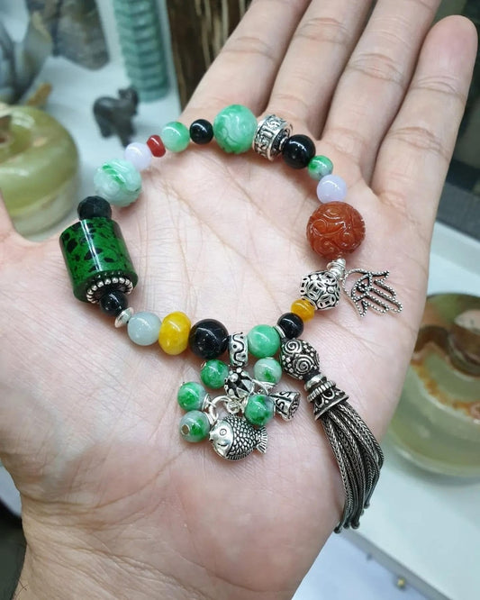 Jade, Mawsitsit & Sterling Silver | Signature Style Charm Bracelet