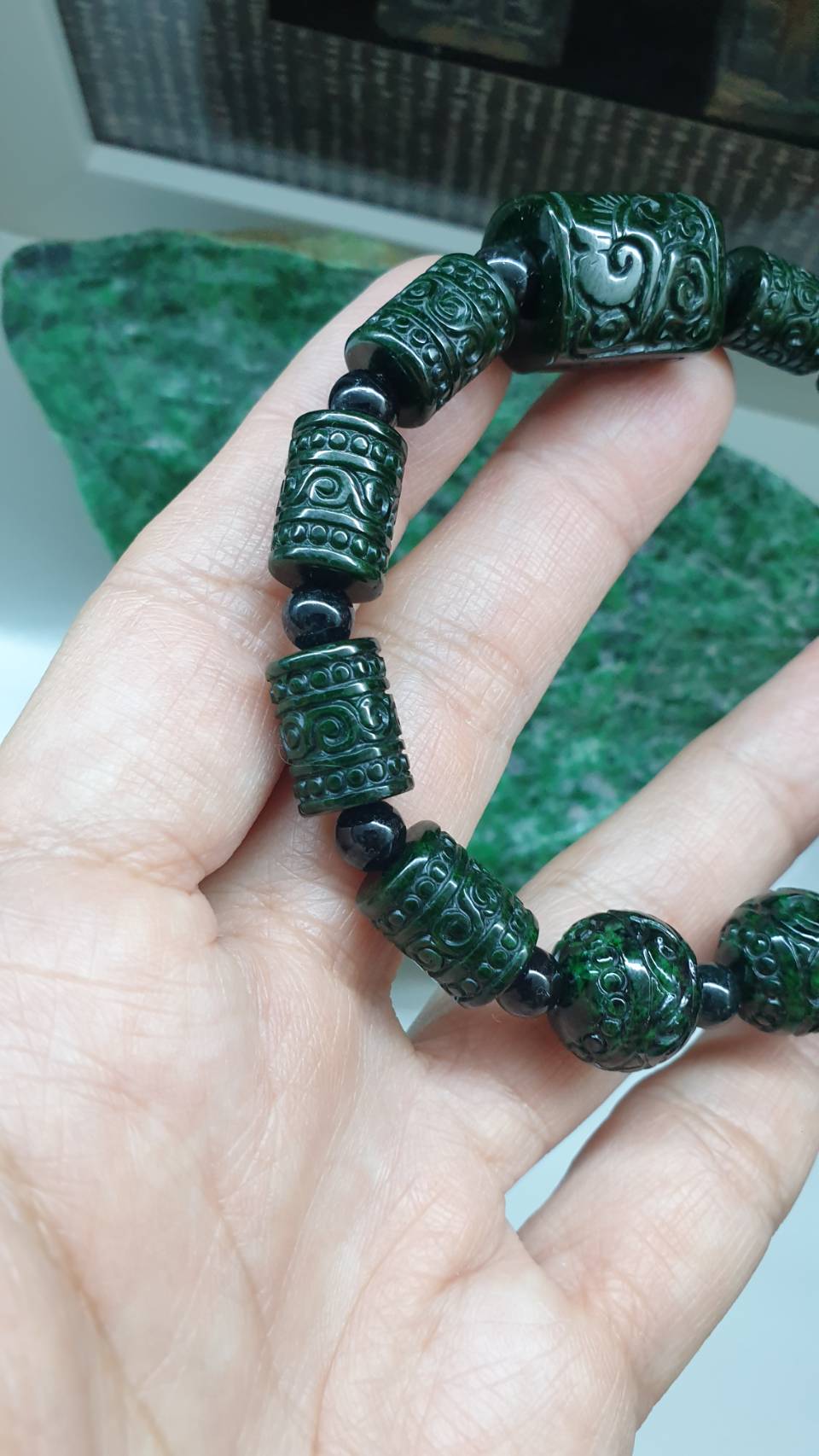 Avant Garde Ru Yi Jade Bracelet 18cm Fei Cui Type A Natural Myanmar Jadeite