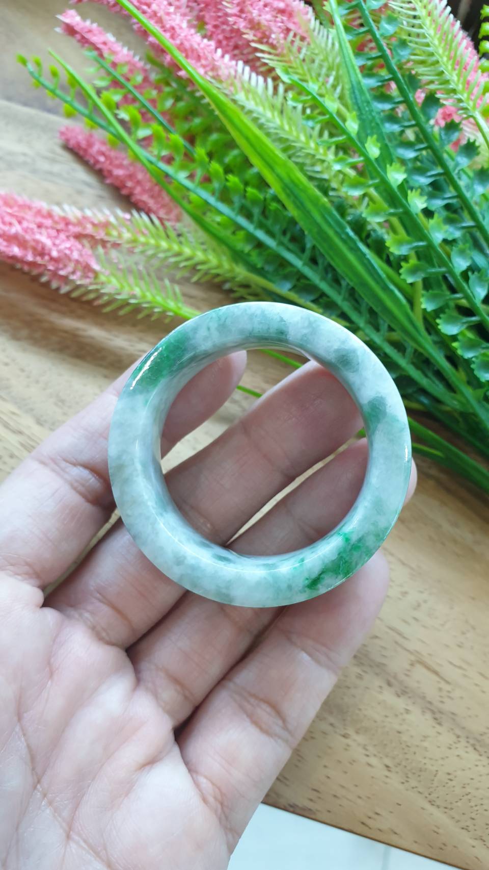 Kiddie Size Jade Bangle S39 Type A Myanmar Jadeite Vibrant Green