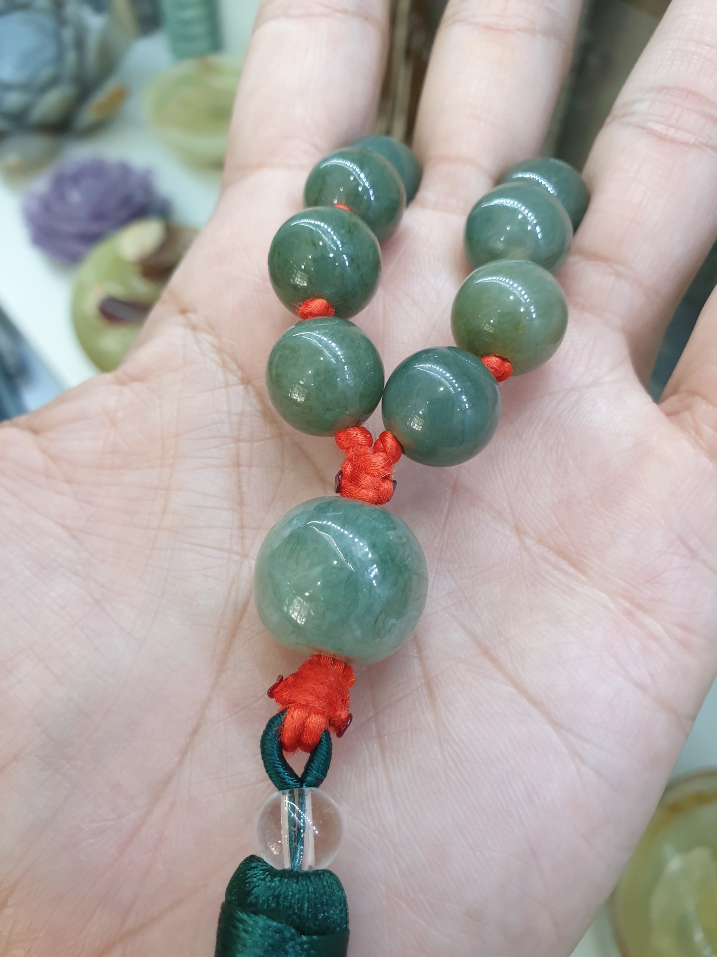 Jade Japa Mala | Green Beads - Type A Jadeite | Handcrafted Lucky  Charms Ideal for Gifting 🎁