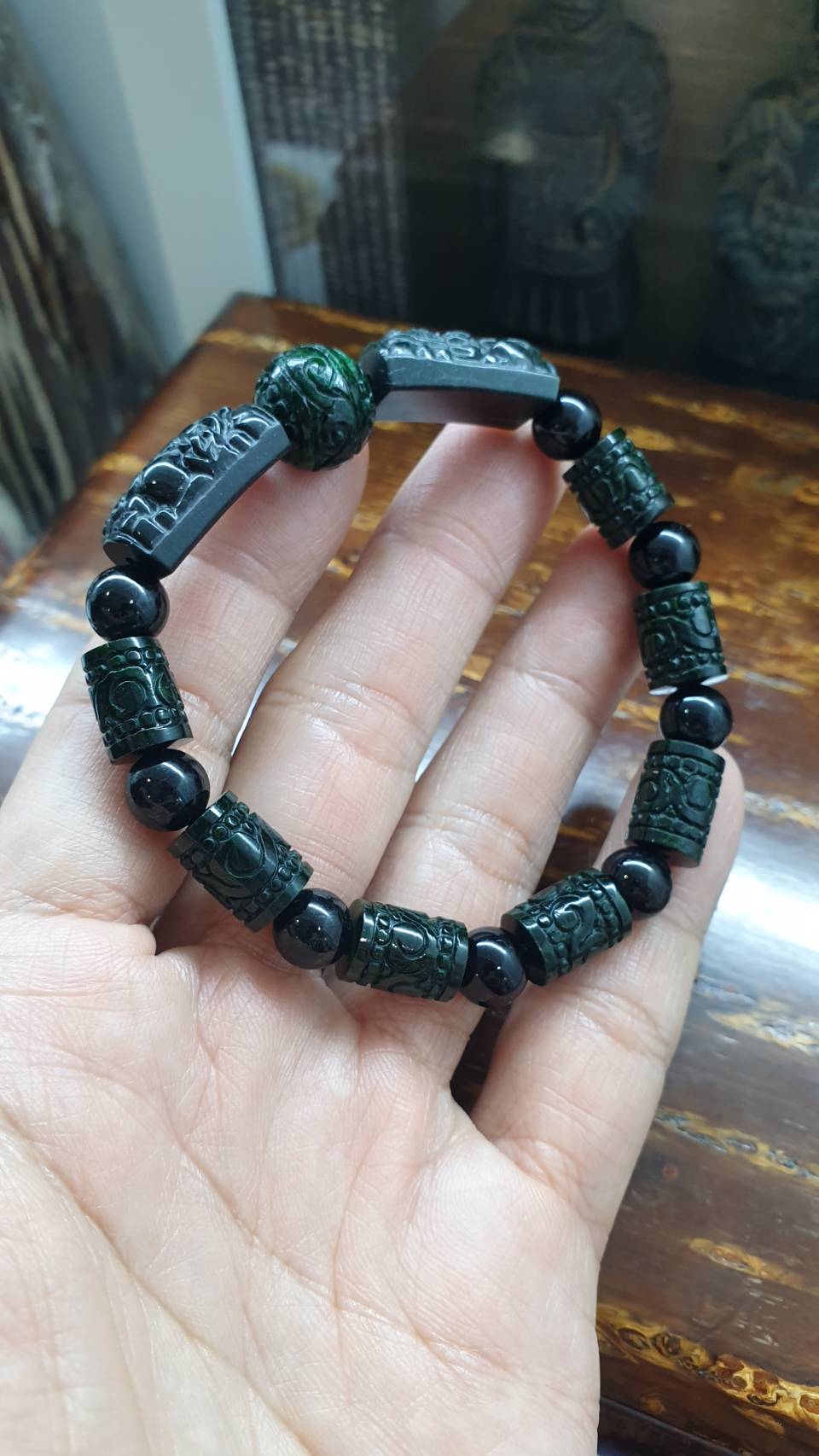 Jade Pixiu & Ru Yi Charmbracelet (17.5 cm) | Type A Natural Jade | His or Hers Luckycharm Jewelry