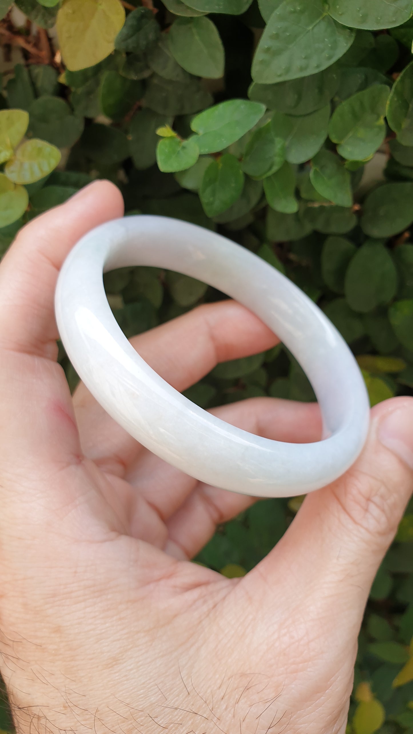 White Jade Vintage Bangles S60 Type A Natural Myanmar Jadeite