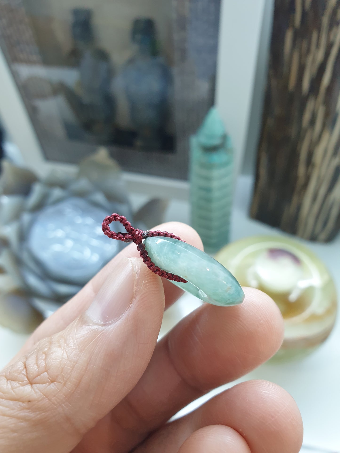 Jade Ping An Kou Pendant (1.5 - 2 cm) (Random Pick) | Fei Cui - Type A Jadeite | Handwoven Thread Bail