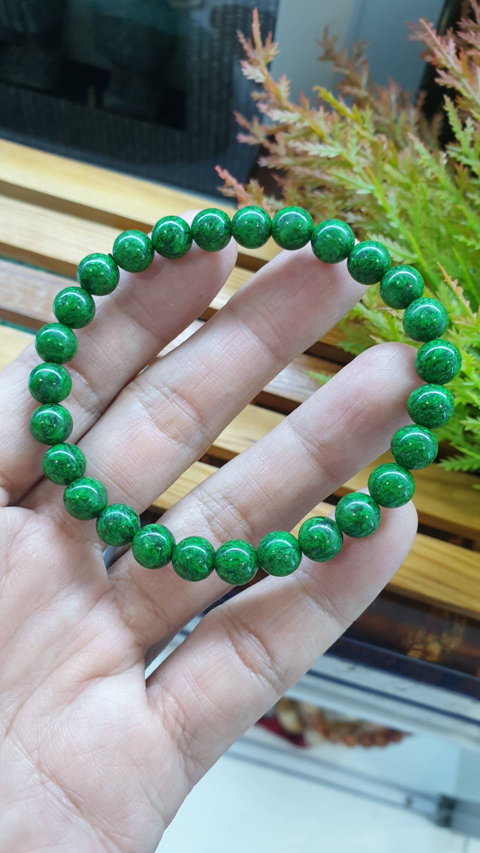 Rare Mawsitsit Jade Bracelet 18cm Type A Natural Stone Beads