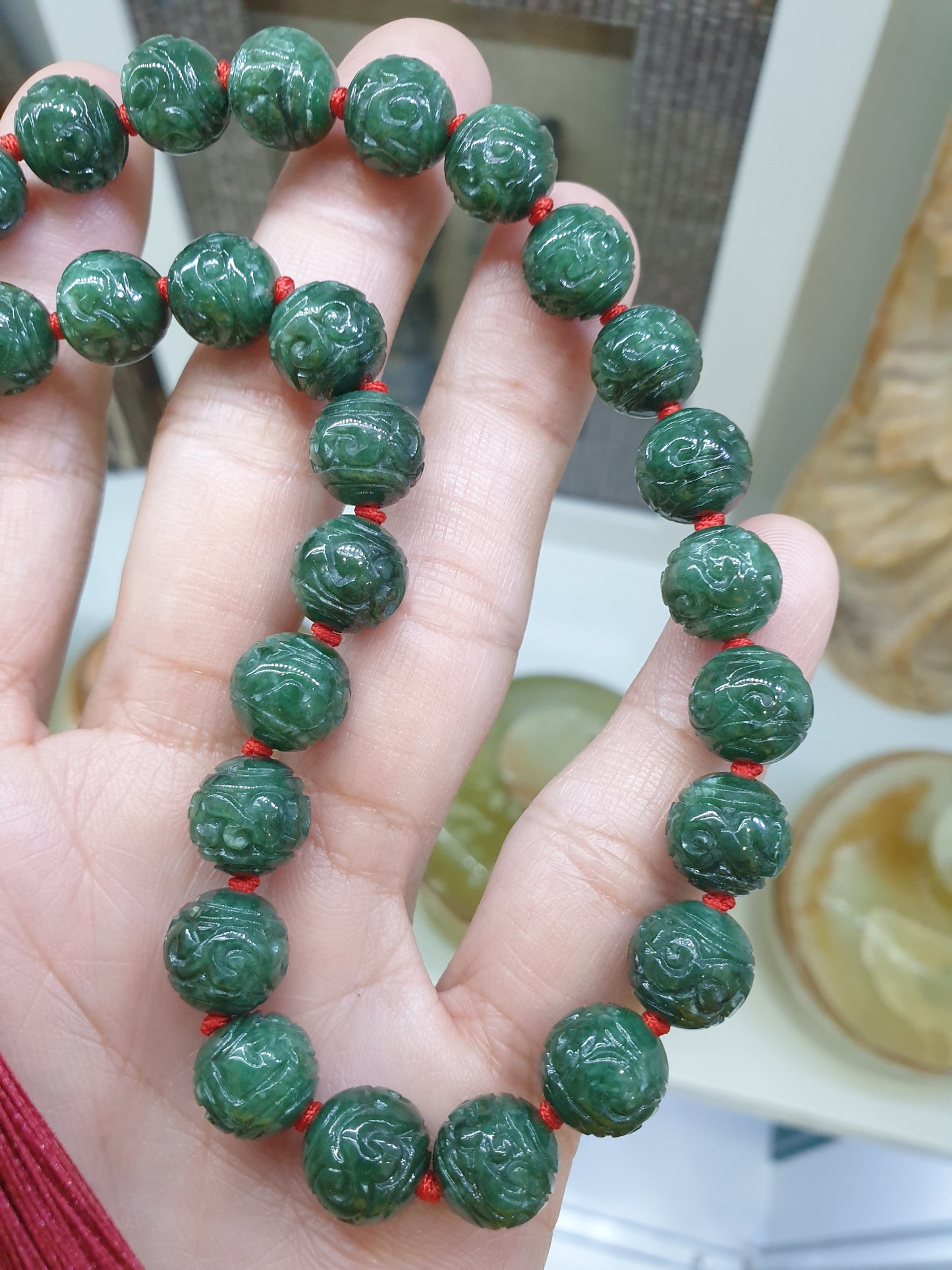 Jade Japa Mala | Ru Yi Beads - Type A Jadeite | Handcrafted Meditation Beads
