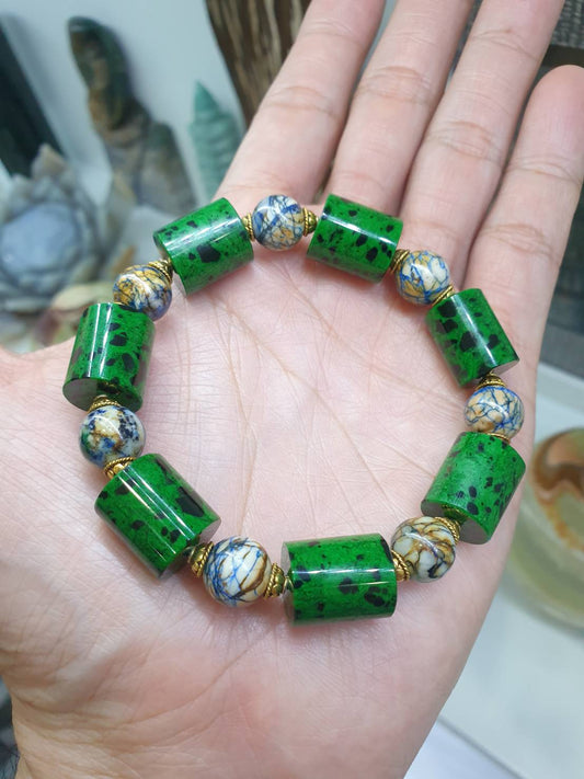 Mawsitsit with Azurite spacer 14K Gold Collectors Edition Bracelet