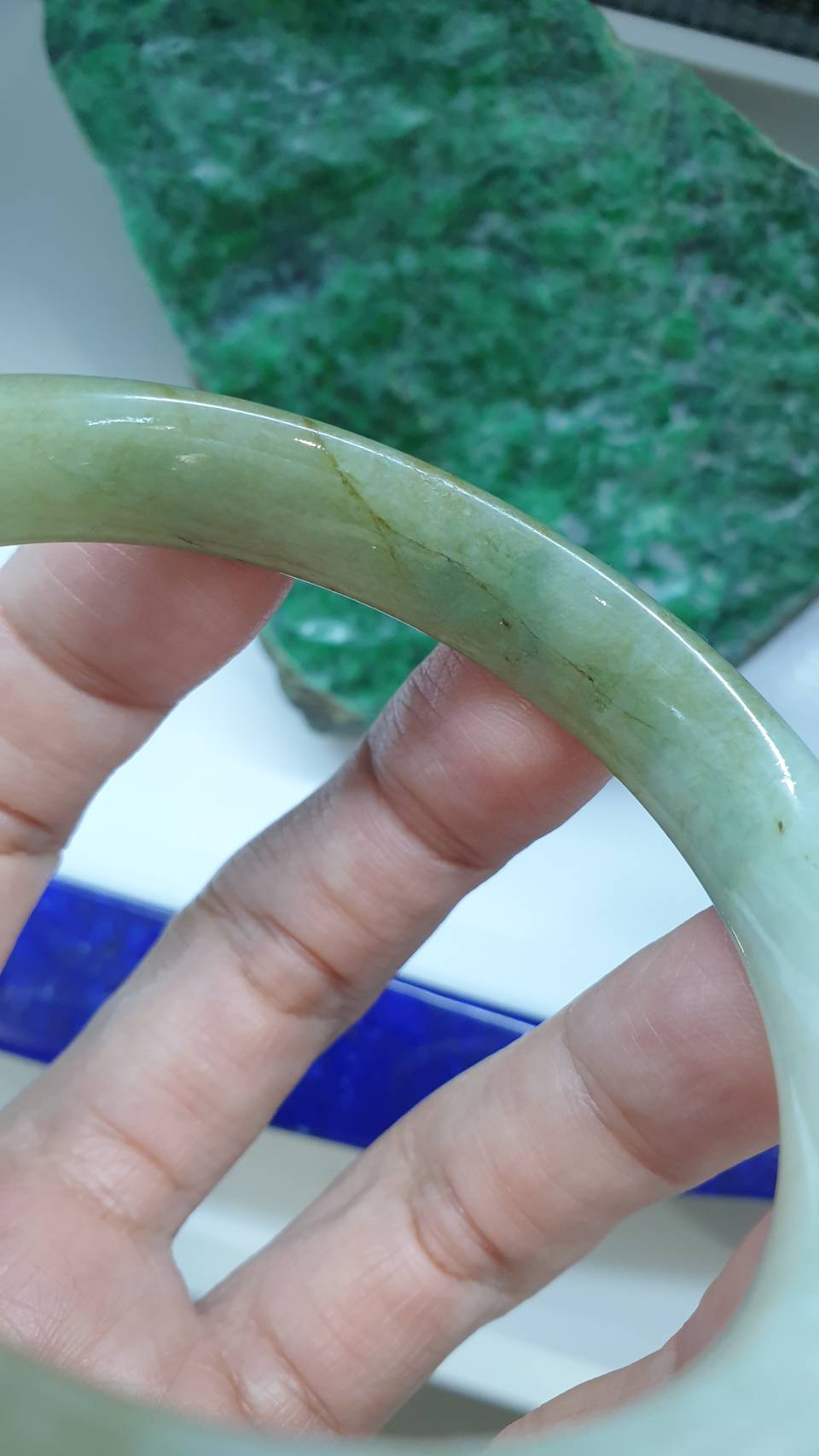 Hok Lok Siew Natural Jade Bangle S58.5 Fei Cui Type A Myanmar Jadeite