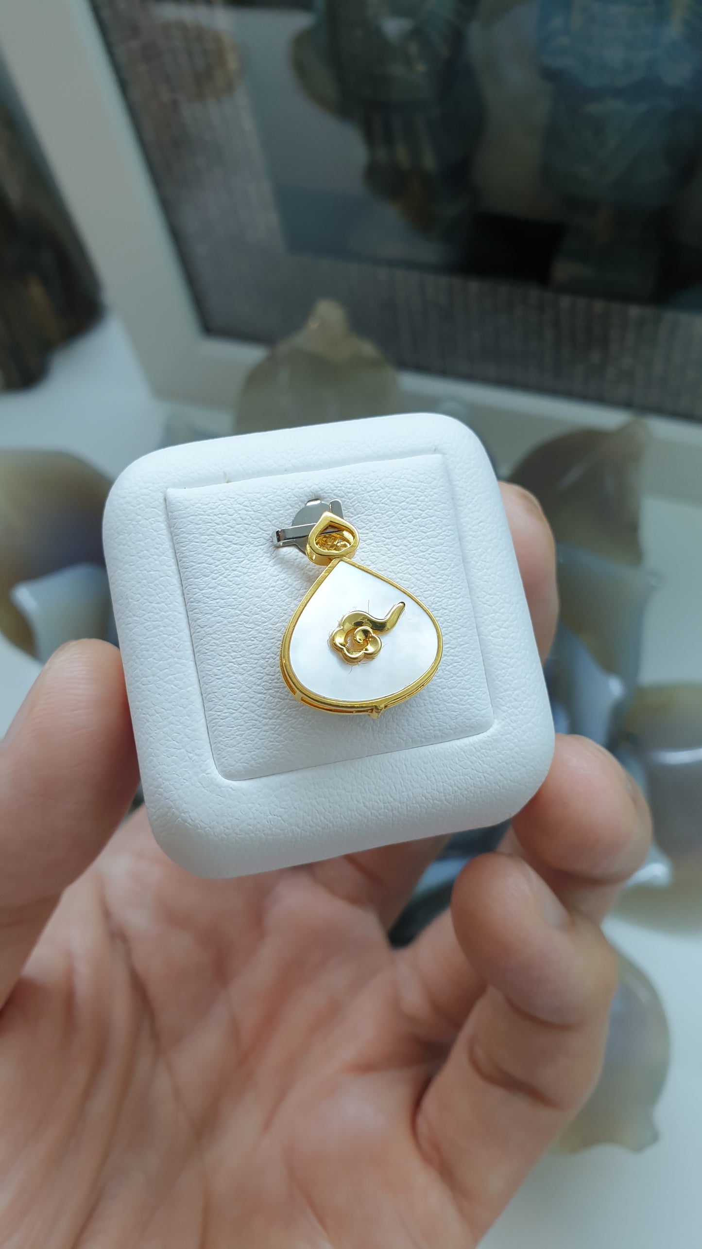 Imperial Jade Happy Buddha Bo Leaf Pendant | 18K Solid Gold | Fei Cui Natural Jadeite