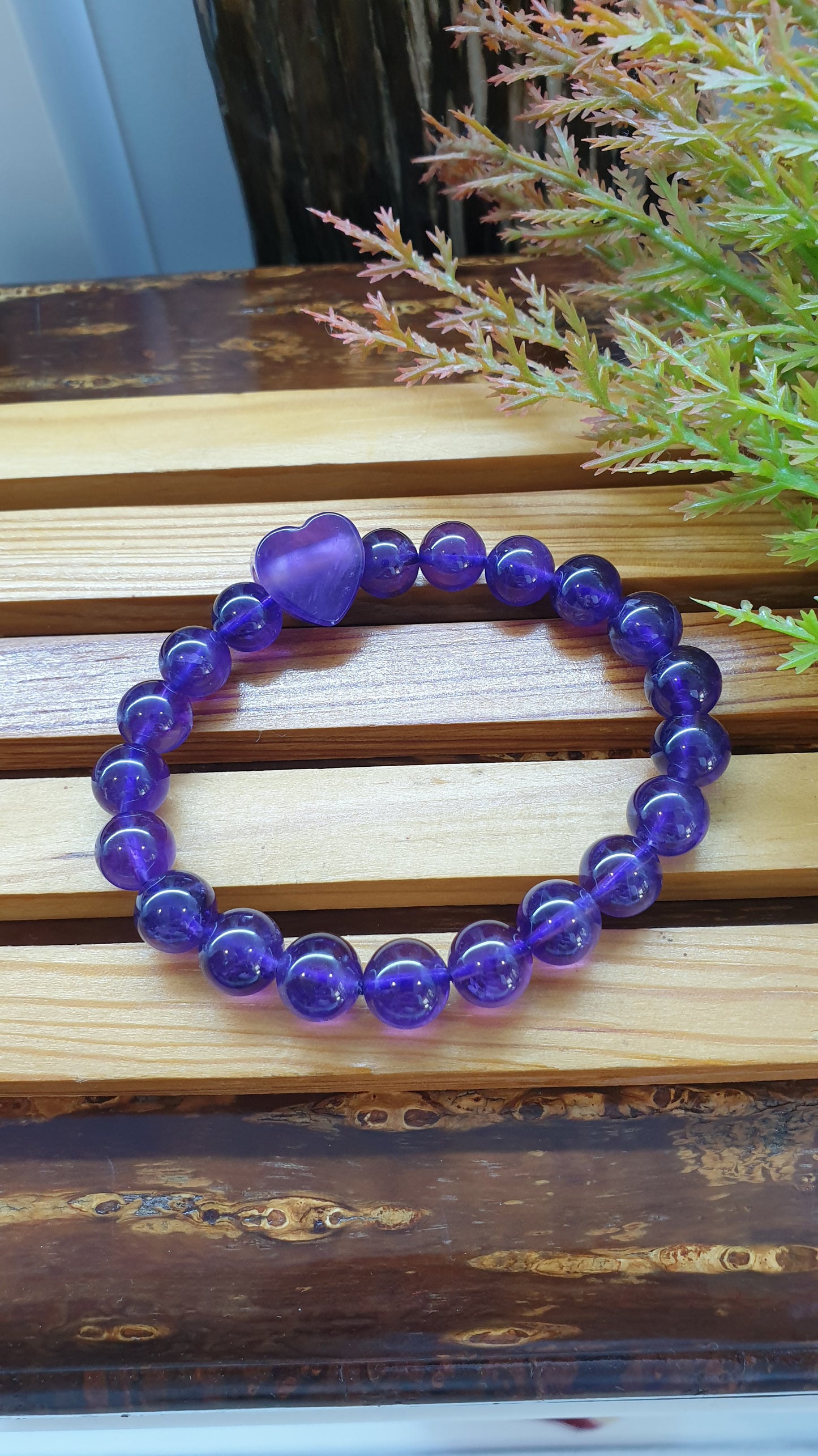 Amethyst Love Bracelets 16 cm - Natural Purple Gemstone Beads