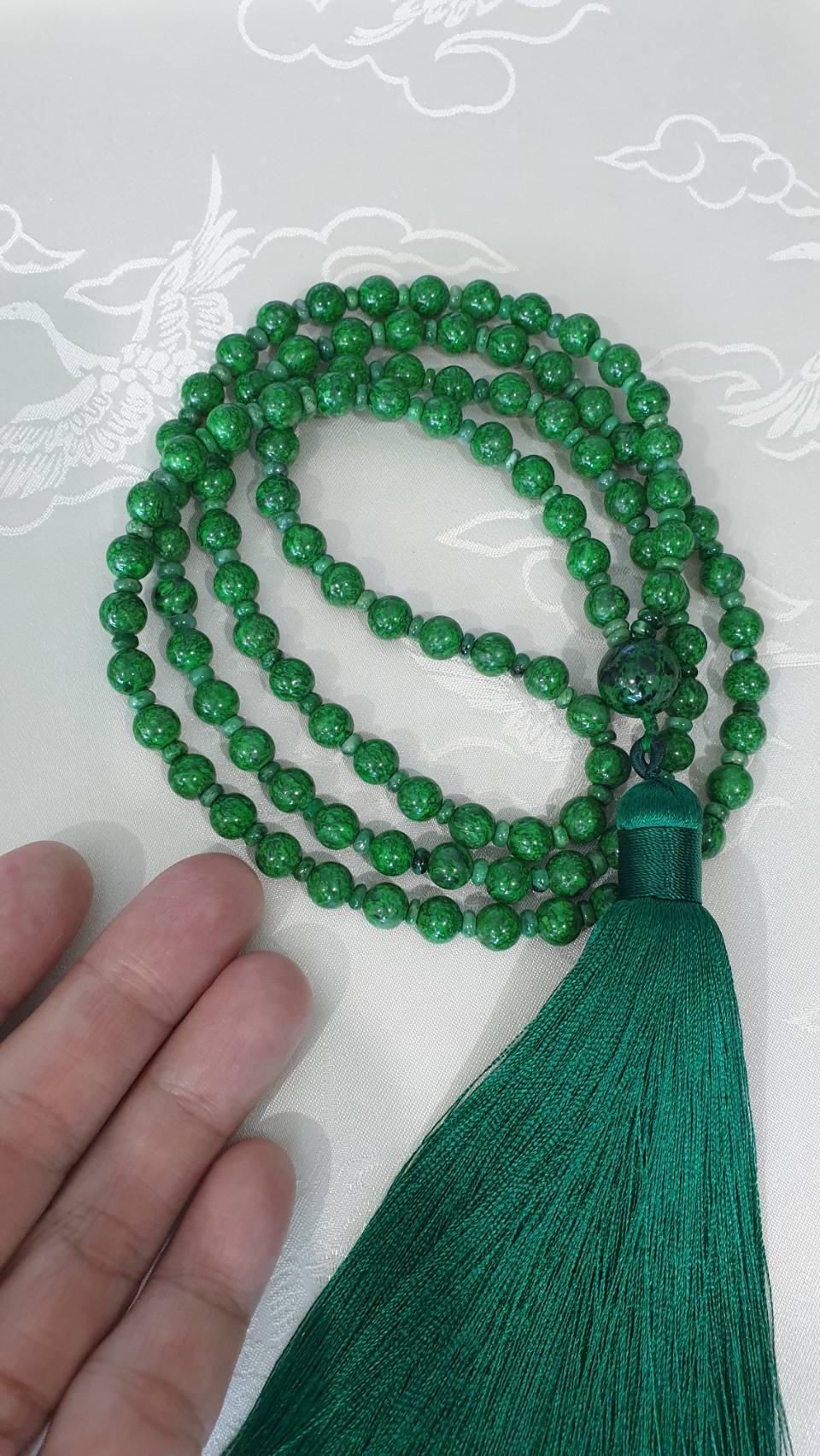 Mawsitsit Japa Mala Necklace Handcrafted 108 Prayer Beads Natural Stones