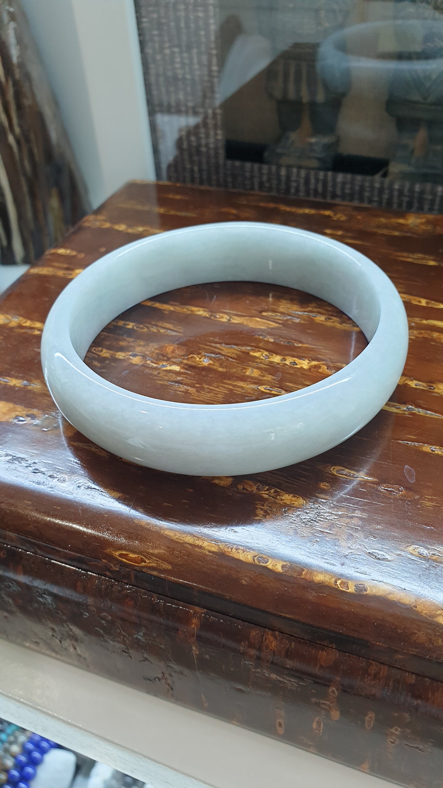 White Jade Bangle (S 76 - 77) | Authentic Type A Jadeite | Vintage Jade Bracelet
