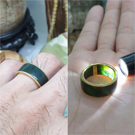 18K Gold Bezeled Jade Ring – A Cherished Return Purchase
