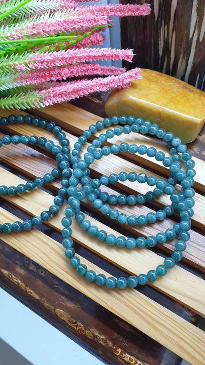 His or Hers Jade Beaded Wristband 17cm Type A Untreated Natural Jadeite 6mm Beads