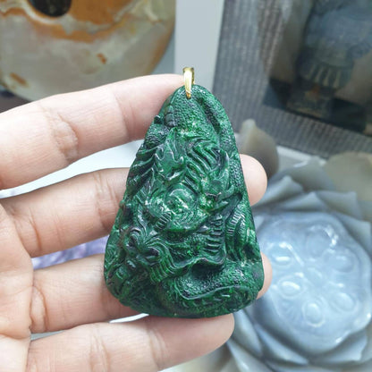 Vintage Mawsitsit Dragon Pendant - Solid 18K Gold Bail