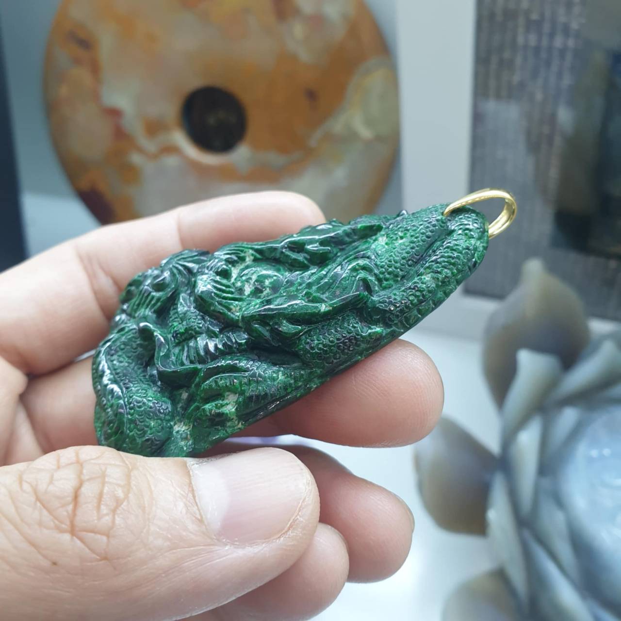 Vintage Mawsitsit Dragon Pendant - Solid 18K Gold Bail