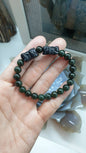 Pair of Black Jade Pixiu Bracelets – Wealth & Protection Luck Charms | His & Hers Feng Shui Jewelry | Green-Black Jade Beads
