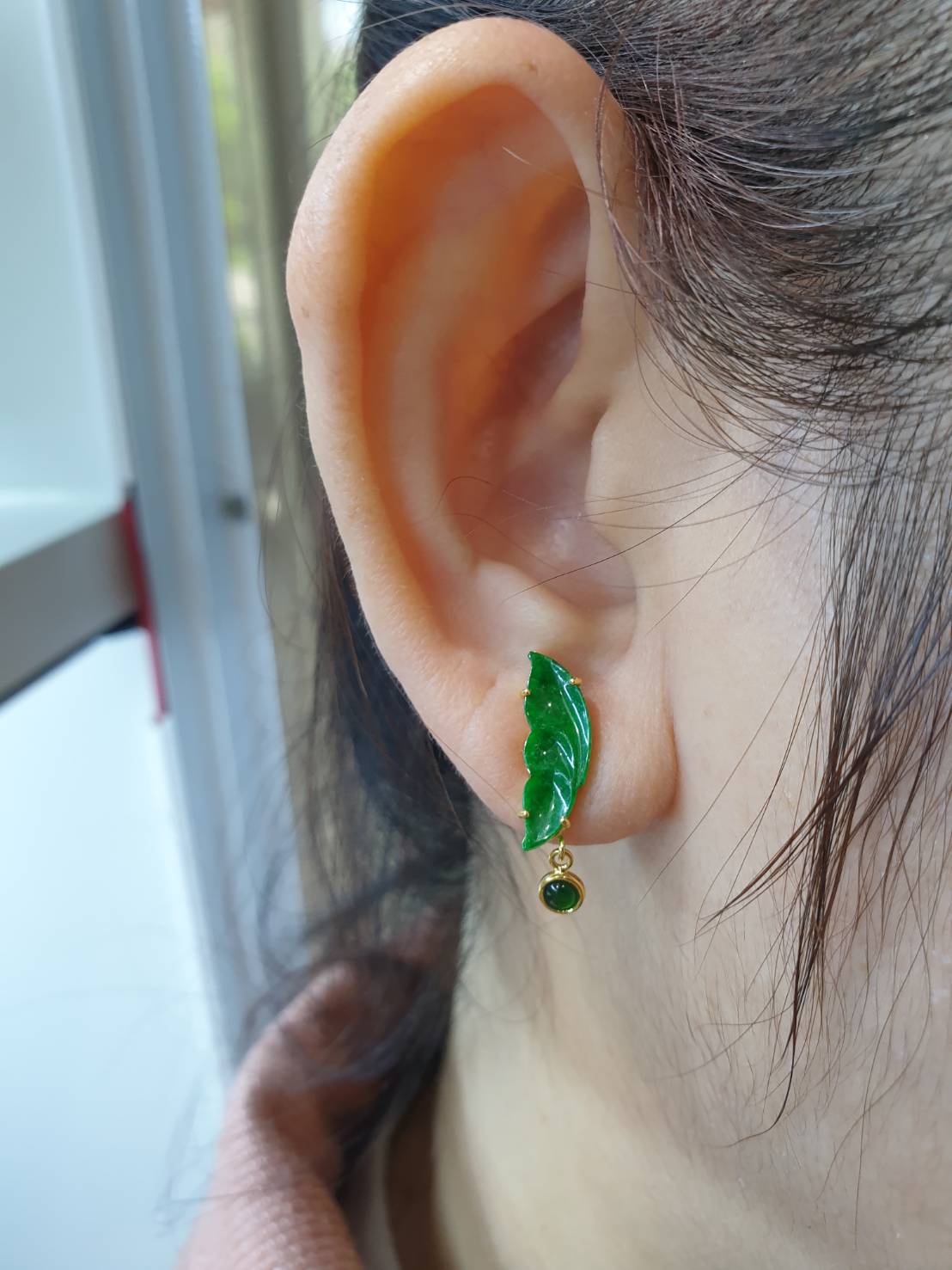 🦋 Jade Butterfly Wings Earrings | Solid 18K Gold | Type A Natural Jadeite