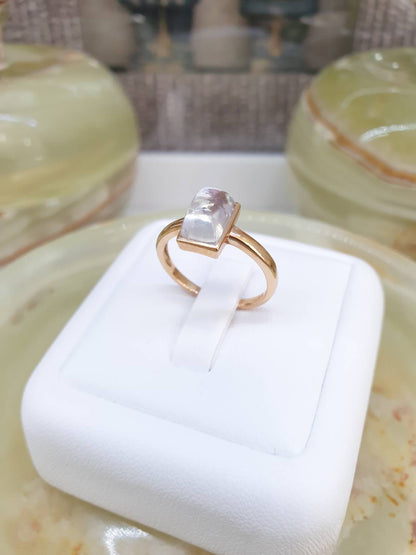 Icy Moonstone Ring (S 5.5 US) | 18K Rose Gold | Eye Candy Lady's Ring