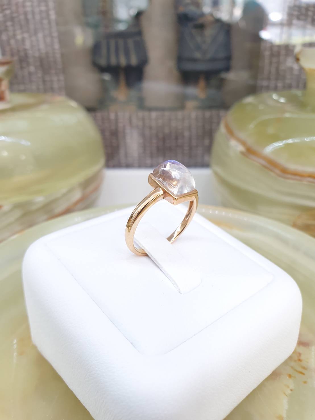 Icy Moonstone Ring (S 5.5 US) | 18K Rose Gold | Eye Candy Lady's Ring