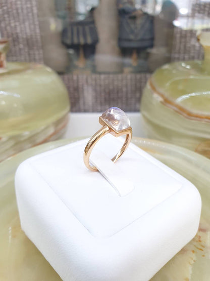 Icy Moonstone Ring (S 5.5 US) | 18K Rose Gold | Eye Candy Lady's Ring