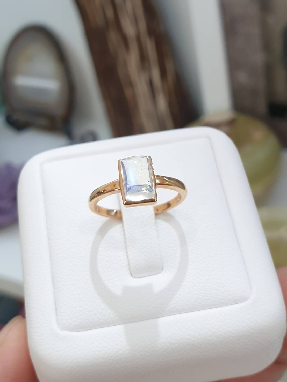 Icy Moonstone Ring (S 5.5 US) | 18K Rose Gold | Eye Candy Lady's Ring