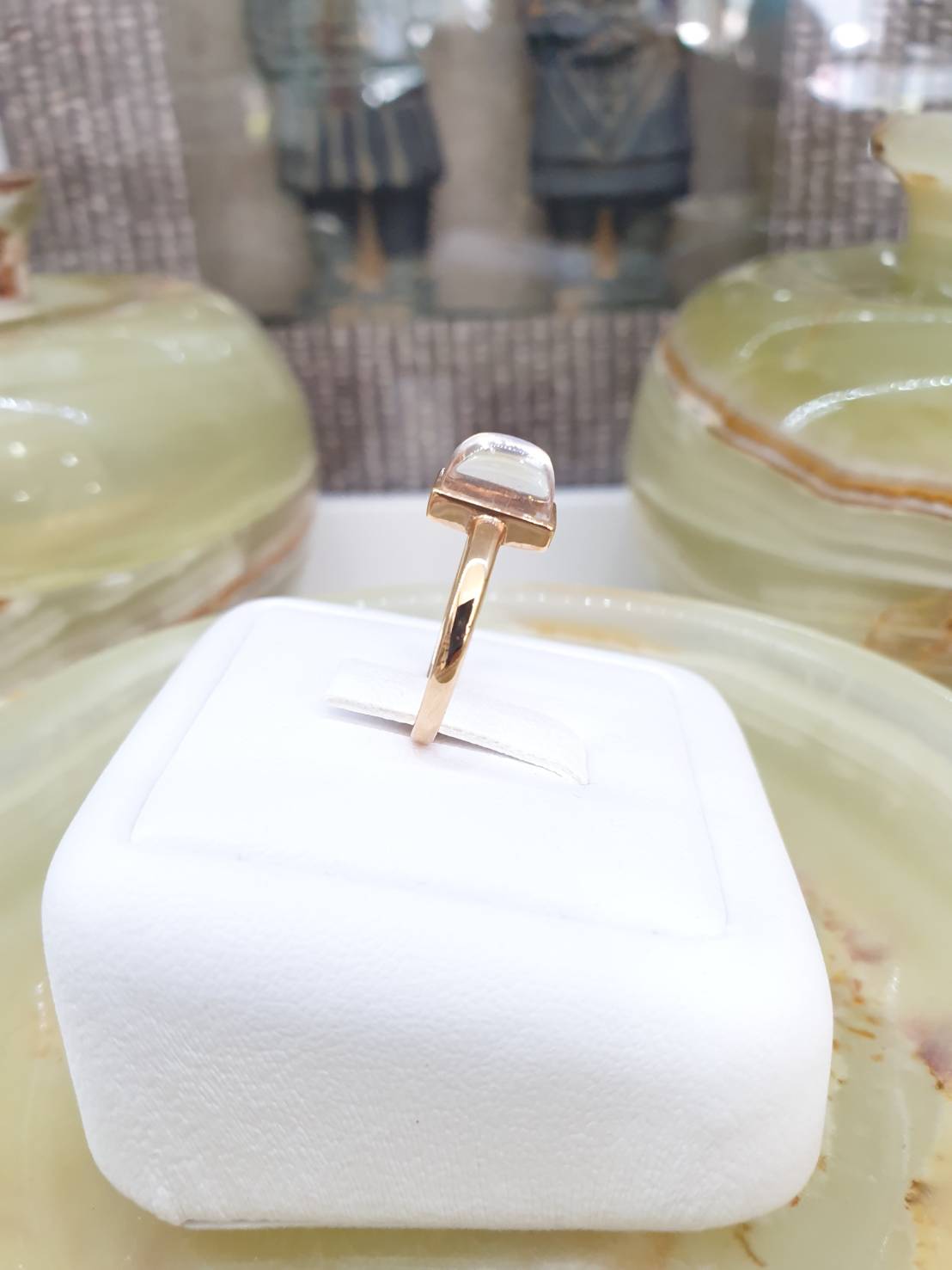 Icy Moonstone Ring (S 5.5 US) | 18K Rose Gold | Eye Candy Lady's Ring