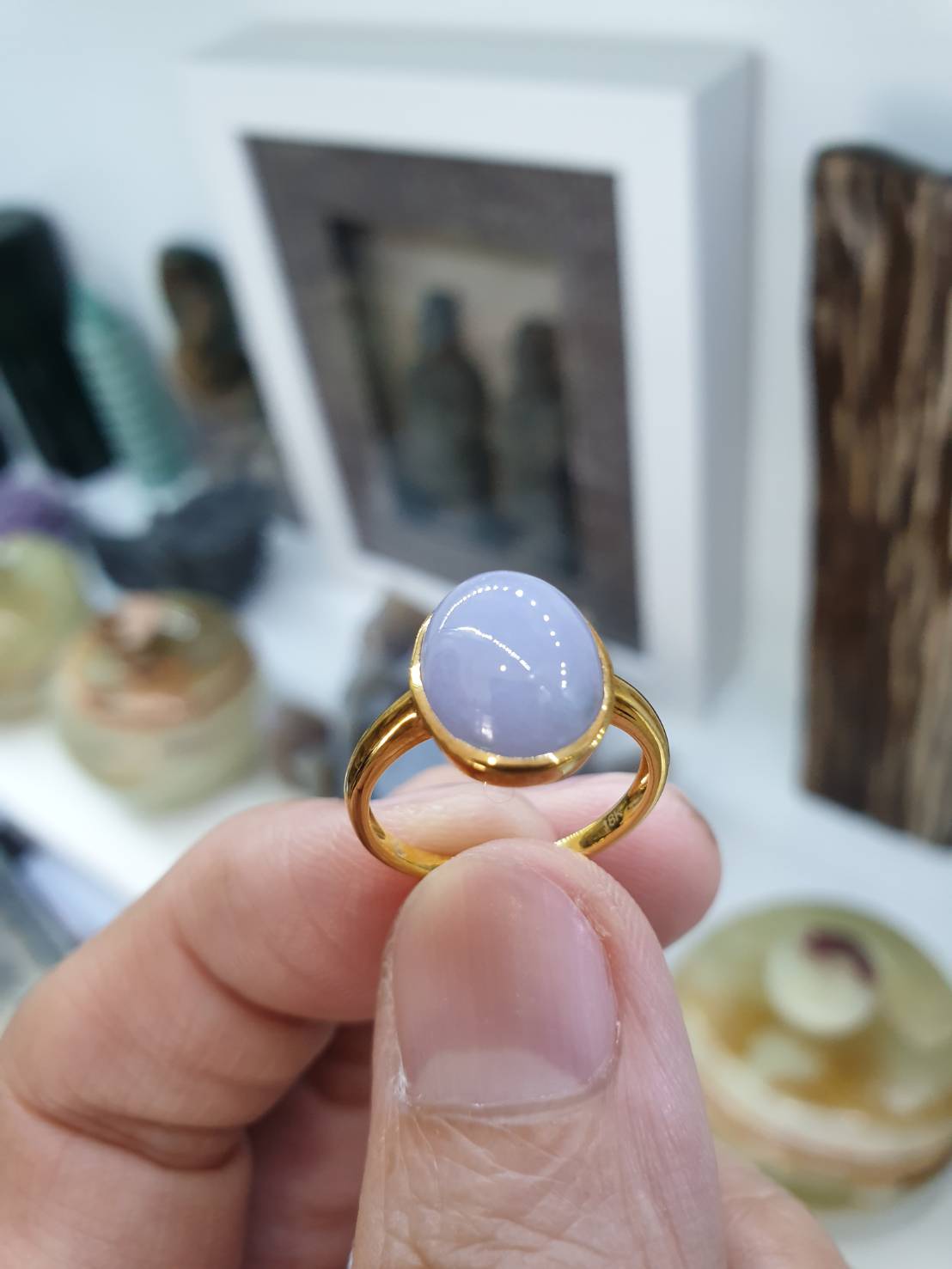 Ethereal Lavender Jade Ring (S 5.75 US) | Solid 18K Gold | Type A Natural Jadeite