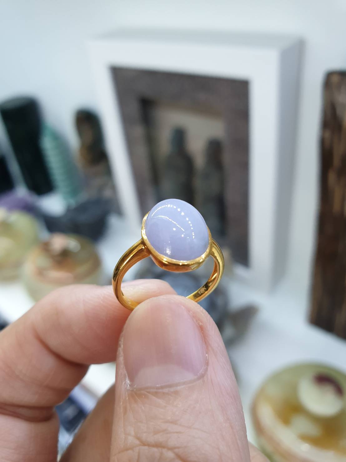 Ethereal Lavender Jade Ring (S 5.75 US) | Solid 18K Gold | Type A Natural Jadeite