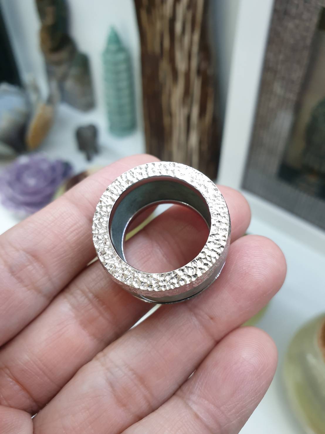 Jade Archer's Ring (S 11 US) | Sterling Silver | Type A Natural Jadeite