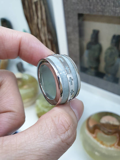 Jade Archer’s Ring (S 11 US) | Sterling Silver | Type A Natural Jadeite