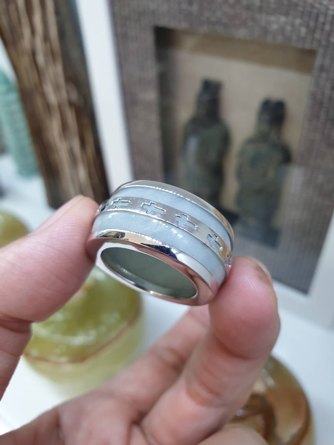 Jade Archer’s Ring (S 11 US) | Sterling Silver | Type A Natural Jadeite