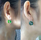 Jade Ring Hoop Earrings | Sterling Silver | Fei Cui Type A Natural Jadeite