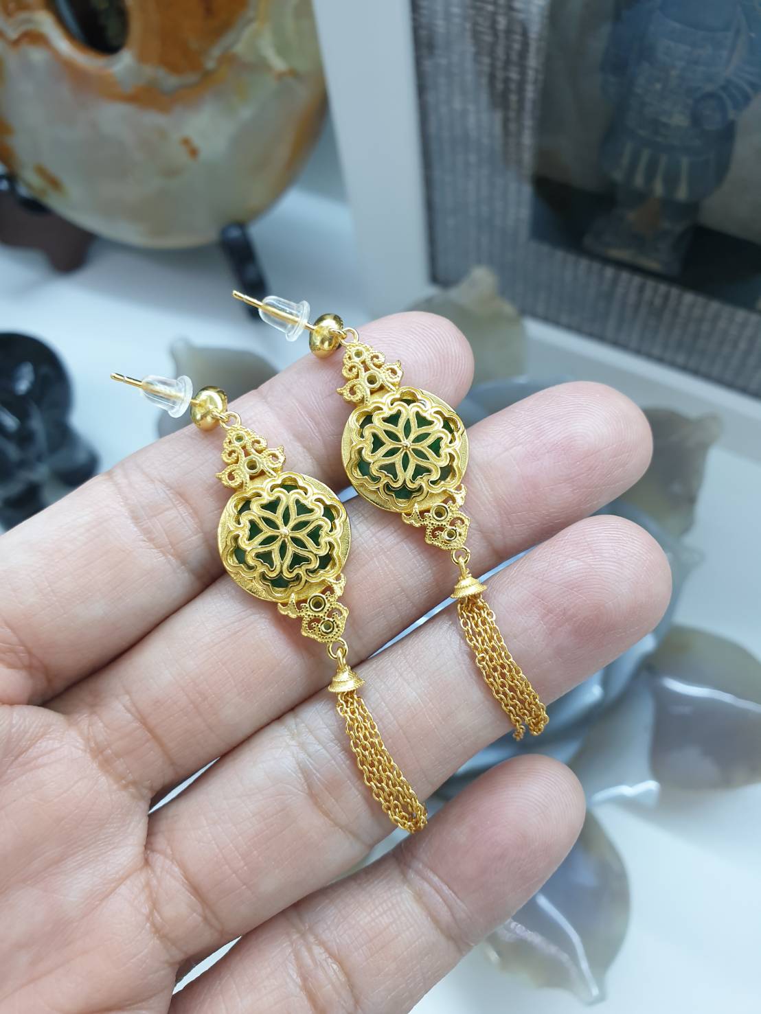 Jade Empress Earrings | Sterling Silver | Type A Natural Jadeite