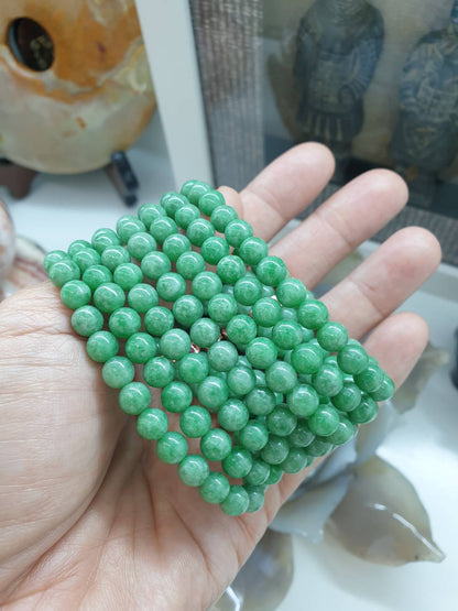 Classic Green Jade Bracelet | Type A Natural Apple Green Jadeite Beads