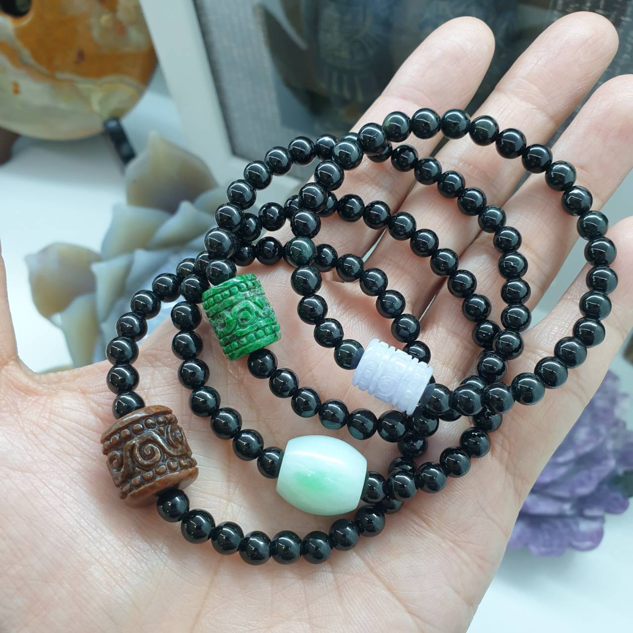 Black Jade Ru Yi Charm Bracelet (3 Variants) | Type A Original Jadeite | His or Hers Fortune Bracelet