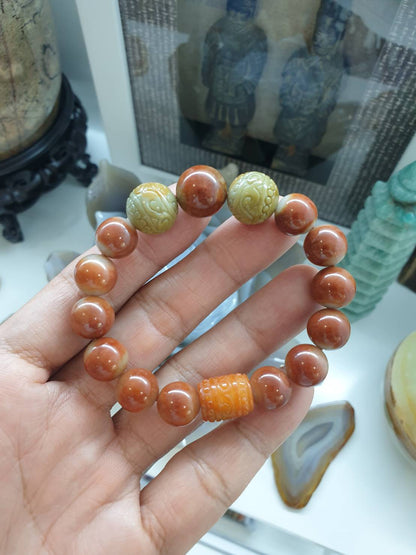 Red Jade Lucky Charm Bracelet | His or Hers  Original Jade Good Fortune Wrist Candy