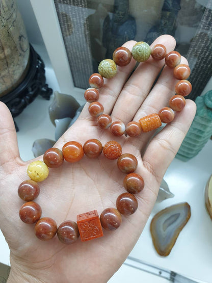 Red Jade Lucky Charm Bracelet | His or Hers  Original Jade Good Fortune Wrist Candy