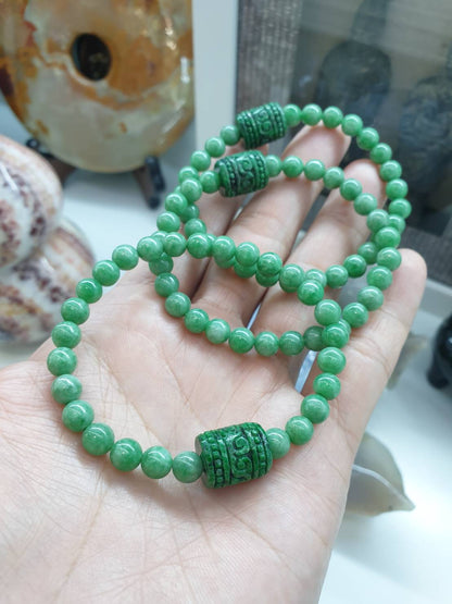Wish-Fulfilling Jade Bracelet | Apple Green Beads | Type A Natural Jadeite