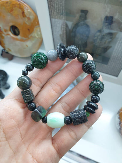 His or Hers Jade Bracelet – Signature Style | Mix Orginal Jadeite Beads | Unique Wrist Candy