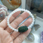 Icy White Jade Lucky Charm Bracelet | Green Jade Ru Yi Bead Charm | Original Fei Cui Jadeite