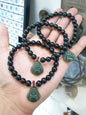 Black Jade Bracelet with Happy Buddha Charm | Original Type A Jade | Good Fortune Wrist Candy