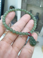 Green Jade Budai Wealth Bracelet (17 cm) | Type A Natural Jadeite