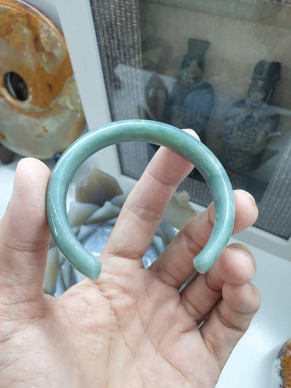 Jade Cuff Bangle | Type A Natural Jadeite | Good Fortune Bracelet
